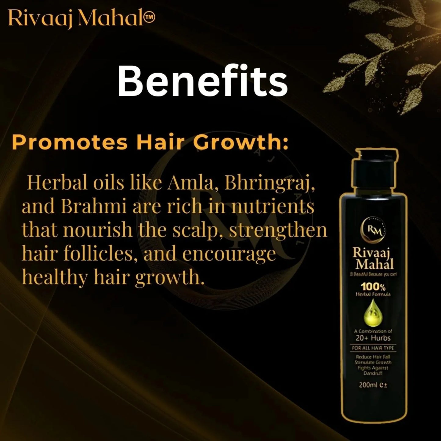 Rivaaj Mahal Herbal Hair Oil 100% | 20+ Herbs for Strong & Healthy Hair