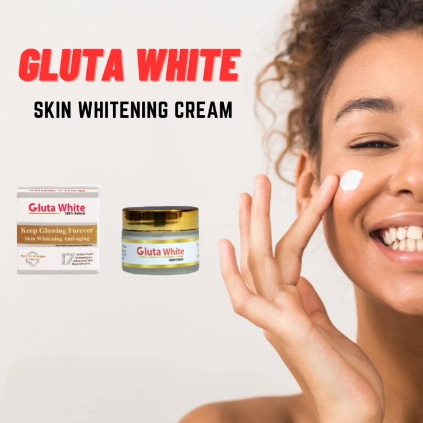 Gluta White Day & Night Cream | Whitening Anti-Aging Hydrating 50g Face Care