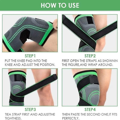 Adjustable 3D Knee Support Band with Patella Gel Pad & Anti-Slip Grip