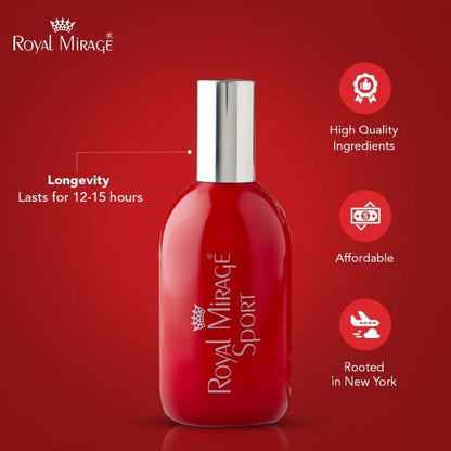 Royal Mirage Sport Eau De Cologne 120ml | Long-Lasting Refreshing Unisex Perfume