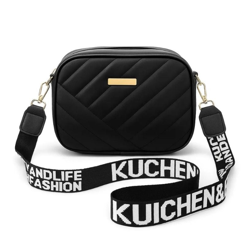 Black Leather Handbag for Girls & Women | Stylish Shoulder & Crossbody Bag | Daily Use & Gift