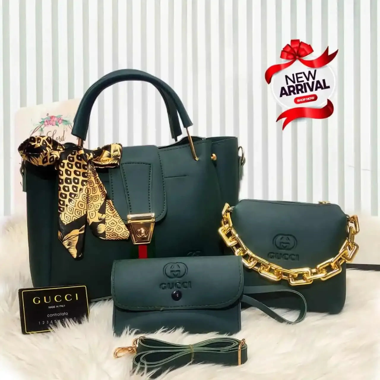 Luxe Trio: Soft Leather Handbag